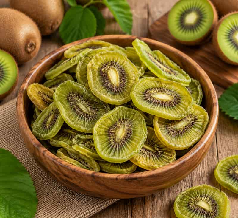 میوه خشک کیوی طبیعی با طعم ترش و شیرین جذاب